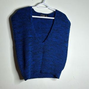 Vintage Fox Sleevless Deep V Neck Vest